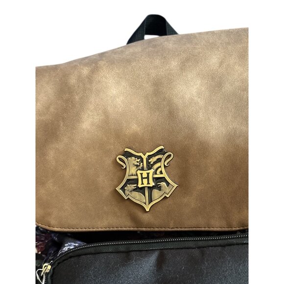 Harry Potter Hogwarts Crest Backpack Sorting Hat Floral Book Bag School Office - Picture 2 of 4